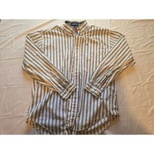 Vintage Tommy Hilfiger Mens Medium Striped Long Sleeve Button Down Shirt